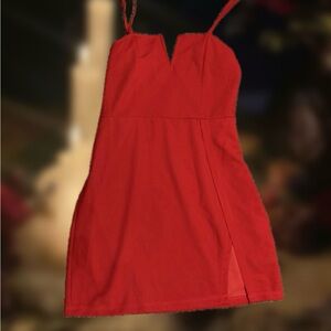 Elegant Red Spaghetti Strap Dress